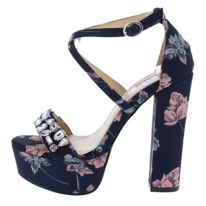 🌺🌷Floral rhinestone platform heels🌺🌸